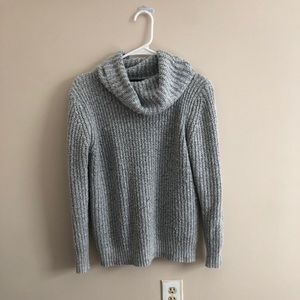 Grey Knit Turtleneck Sweater